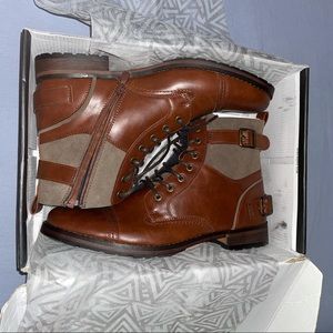 Bonafini Faux Leather Brown Boots Men Size 12